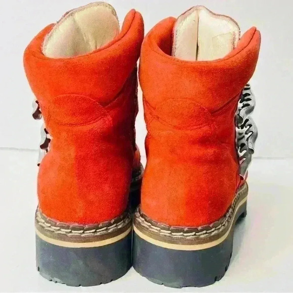 GEIER WALLY ORANGE SUEDE COMBAT BOOTS HIKING BOOTS MADE IN  AUSTRIA SIZE 35 - Picture 3 of 9